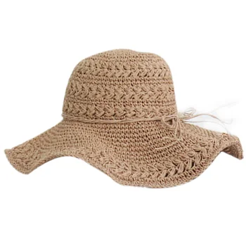 

Women Summer Hats Sun Beach Panama Straw Hat Wide Wave Brim Folded Outdoor Caps Leisure Holiday Raffia Cap Visors Hat
