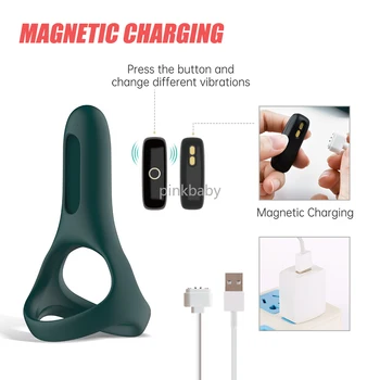 APP Smart Wearable Penis Ring Cock Vibrator Lock Delay Ejaculation Erection Enlarger Wireless Massager Sex Toys Store for Men 5