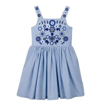 

Little maven 2020 new summer baby girls brand dress kids cotton flower applique sleeveless sundress S0781