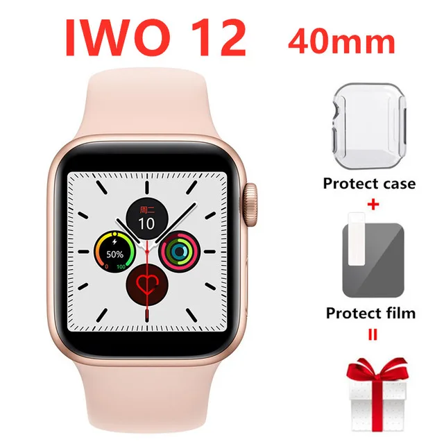 Прямая IWO 12 40 мм ЭКГ сердечного ритма женские умные часы серии 5 1:1 для Apple IOS Android умные часы iwo 11 8 плюс 9 10 - Цвет: Pink