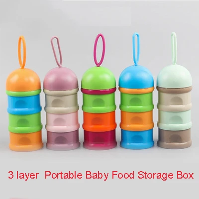 

3-слойный портативный безопасный дозатор для формул, 3-слойный контейнер для детского питания, контейнер для конфет, фруктов, пищевых продуктов, закуска, молочный порошок, контейнер для детского питания