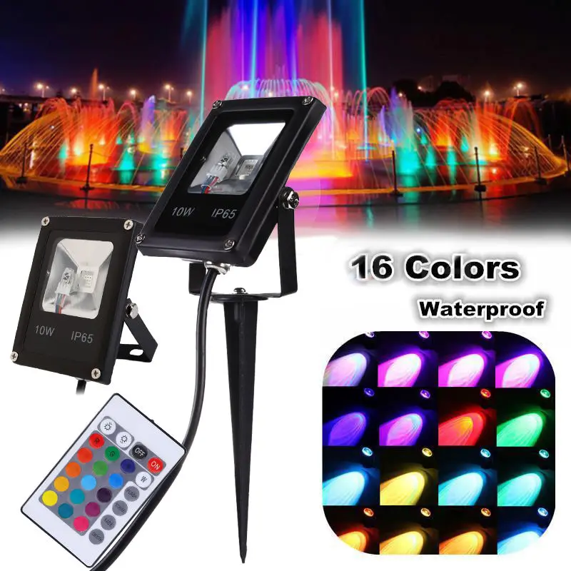 Уличный прожектор RGB водонепроницаемый светильник для газона с заземлением и