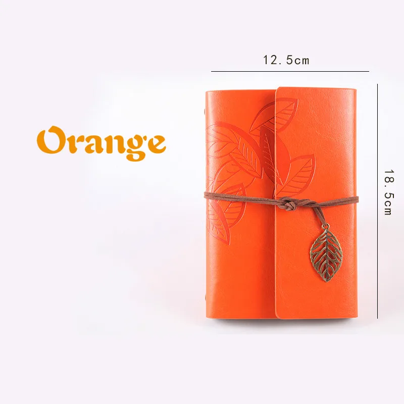 Sketchbook Diary Drawing Painting Graffiti Small 12.5*18.5cm PU Leather Cover Blank Paper Memo Pad School Notebook - Цвет: orange