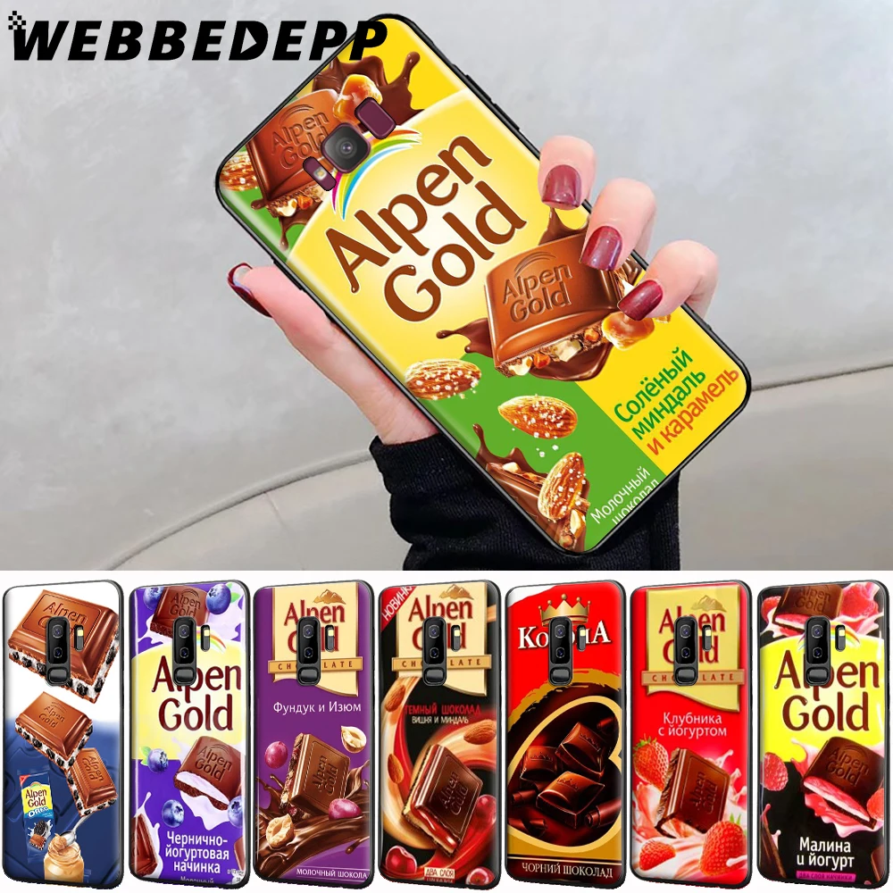 Alpen Gold Chocolate Soft Case for Samsung Galaxy S6 S7 Edge S8 S9 S10 Note 8 9 10 Plus S10e A10S A20S A30S A40S A50S A70 |