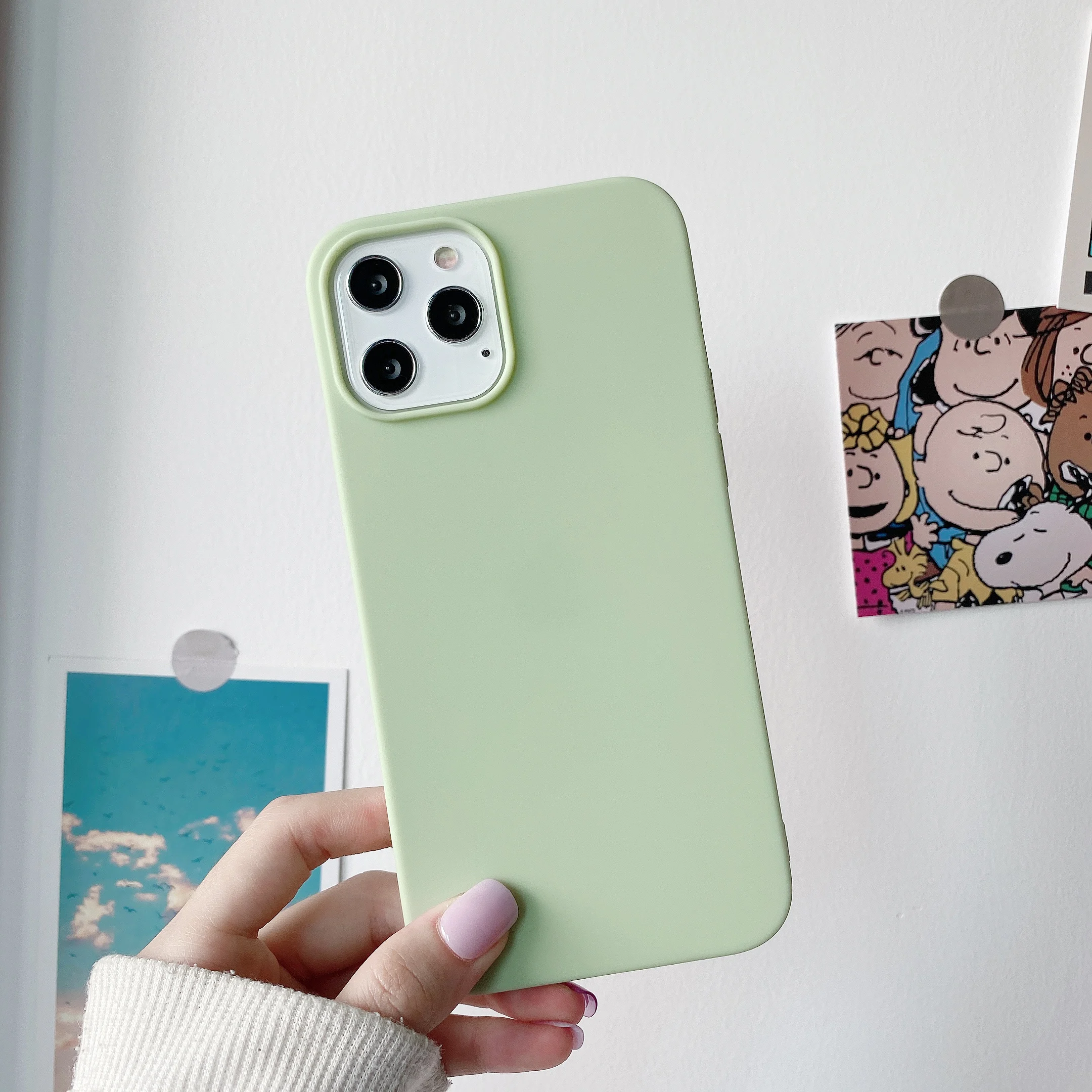 Cute Candy Colors Soft TPU Case Cover For iPhone 12 MINI 11 Pro 6 7 8 Plus X Xr XS Max Capas Ultra Thin Cheap Xmas Gift