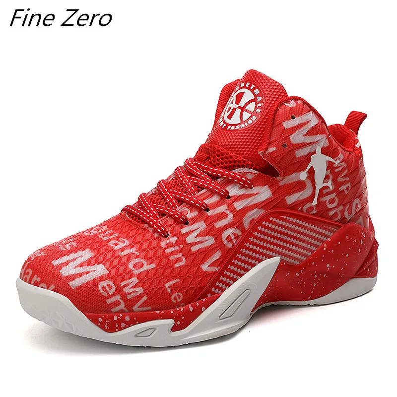 Новая брендовая Баскетбольная обувь Для мужчин Для женщин ботинки с высоким берцем спортивные, баскетбольные культуры; удобные детские кроссовки поппури мужская обувь - Цвет: Red