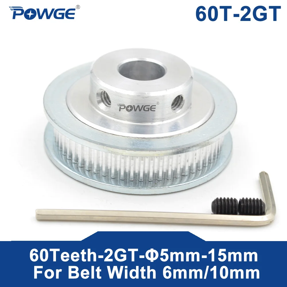 Powge Polia de Distribuição gt 60 Dentes 2m 2gt Diâmetro 6. Largura da Correia Síncrona Gt2 35 10 12 14 15 mm Largura 10 mm Engrenagem 60 Dentes 60 t