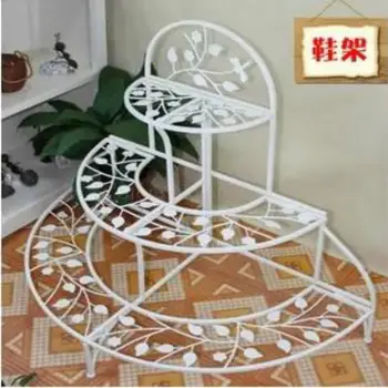 

creative storage frame ladder flower stand semi-circular flower stand display stand Step type wrought iron boots shoe rack
