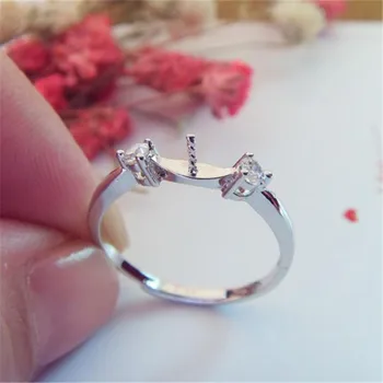 

Ring Mount Pearl Accessories Adjustable Size 925 Silver Plated Ring Jewelry DIY No Pearl Free Shipping