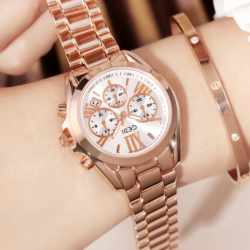 Relogio Feminino GEDI роскошные розовые женские золотые часы модный браслет женские наручные часы повседневные кварцевые часы Reloj Mujer подарок для девочки