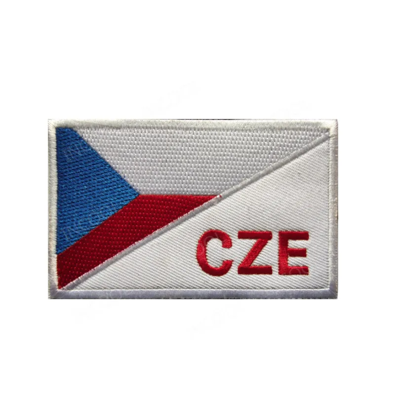 Czech Republic Flag IR Reflective Flag Patches CZE Embroidered Army Tactical Military Infrared Patch Emblem 3D Embroidery Badges 