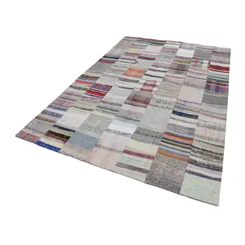 

200x302 Cm Beige Handmade Rugs Patchwork Rug-7x10 Ft