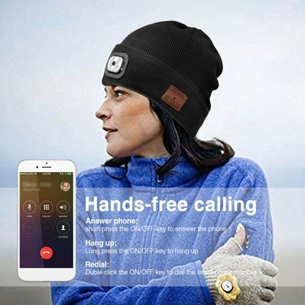 Унисекс, шапка, стерео динамик, для бега, лыжного спорта, Bluetooth, светодиодный головной убор, музыкальная теплая шапочка, моющаяся, умные подарки, зимняя беспроводная гарнитура