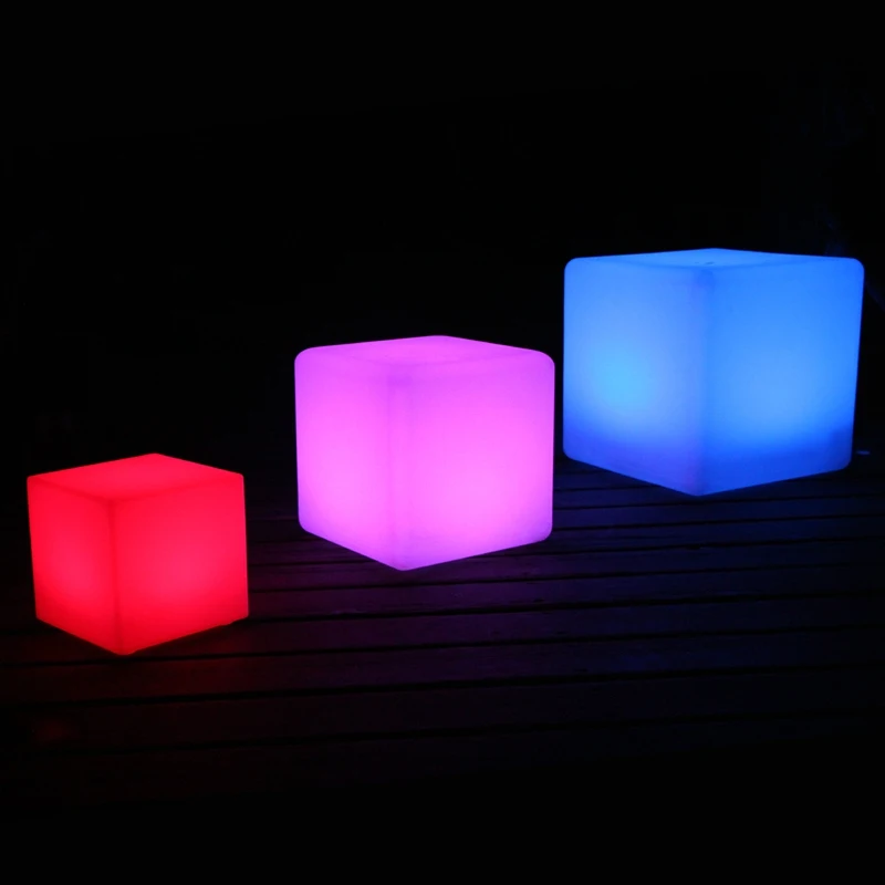 

9.84 inch 16 color changing with 24 keys remote control D25cm LED Square Bar Chair Cube Lighting Stool Free Shipping 10pcs/lot