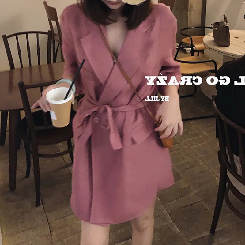 

Hong ga Feminine GIRL'S Suit Summer Versatile Thin Korean-style CHIC Flax Coat Women's