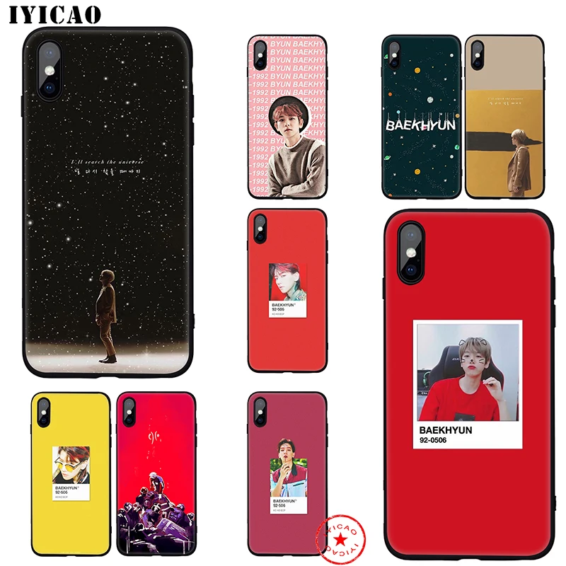 Мягкий чехол IYICAO Baekhyun Exo для iphone 11 Pro Xr Xs Max 6 6s 7 8 Plus 5 5S Se силиконовый TPU |