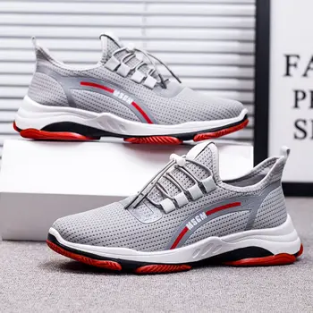

Men's sports shoes new breathable mesh running shoes shock absorption lightweight casual students running breathable men's shoes