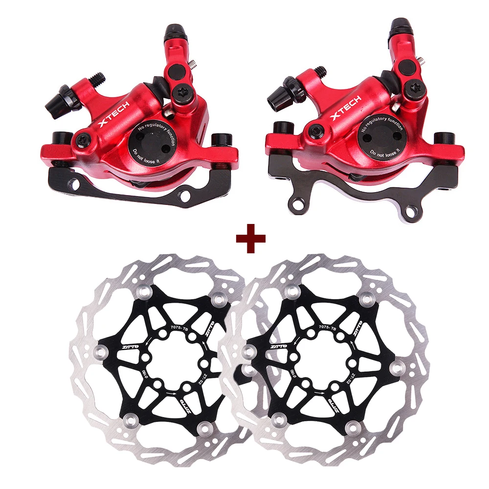Red -Black MTB шоссейная велосипедная линия Тяговая гидравлическая Дисковая тормозная штангенциркуль передний задний горный велосипед масляный дисковый тормоз E-BIKE тормозной ротор 160 мм - Color: Red -Black