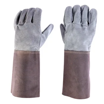 

Working Gloves Lengthen Cow Leather Welding Durable Protective Gloves Labor Industrial Anti-Heat Fireproof Work Safety Gloves