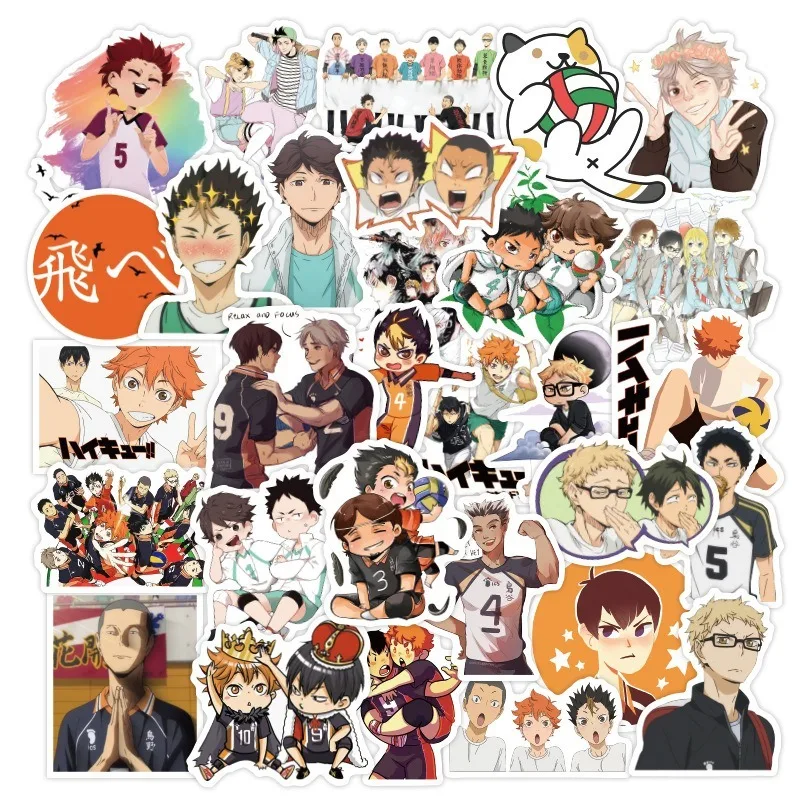 50 шт./компл. Haikyuu! Японские Аниме Стикеры для волейбола наклейки на гитару чемодан