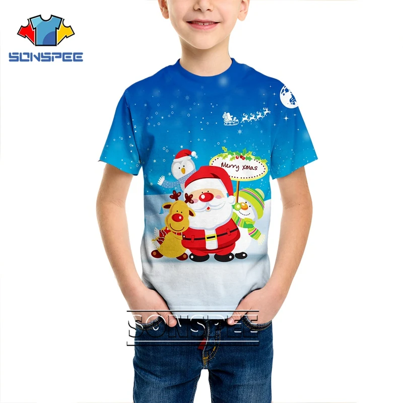 Fashion T-shirt 3D print Christmas Shirts Men Women Anime Child Streetwear Santa Claus T shirt Harajuku Kids Tshirt Xmas Clothes