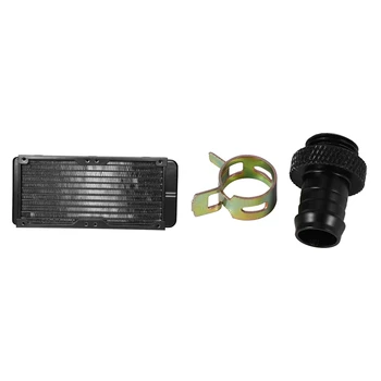 

1 Pcs 240Mm 10 Tubes Computer Radiator Water Cooling Cooler & 2Pcs 8Mm X 11Mm Water Heatsinks Cooler Clamp