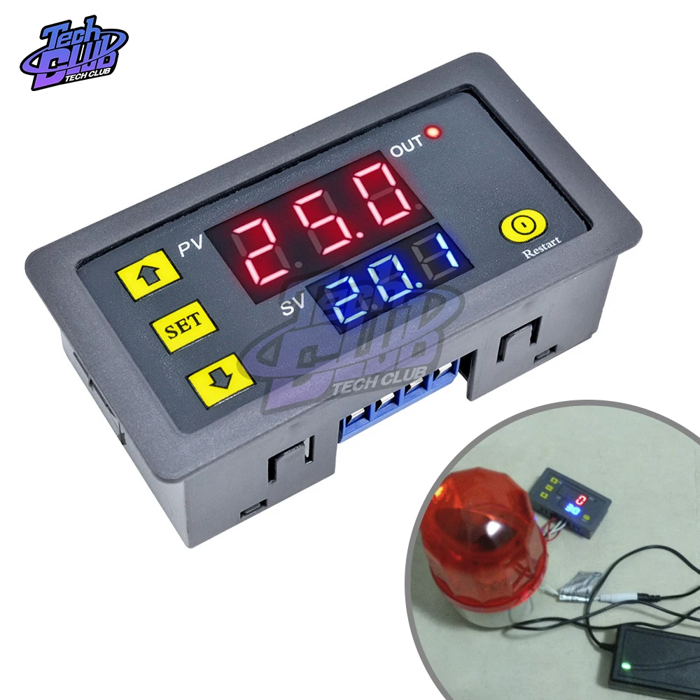 AC110V 220 DC 12V 24V Digital Time Delay Relay Adjustable LED Display Cycle Timer Control Switch Timing Relay Time Delay Switch