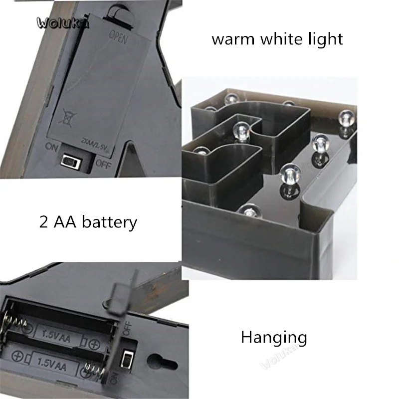 Черный пластиковый светодиодный ночник с буквенным принтом 26 букв, светильник с буквенным принтом, светильник для дома, клуба, вечерние, свадебные украшения для дома, CD50 W05