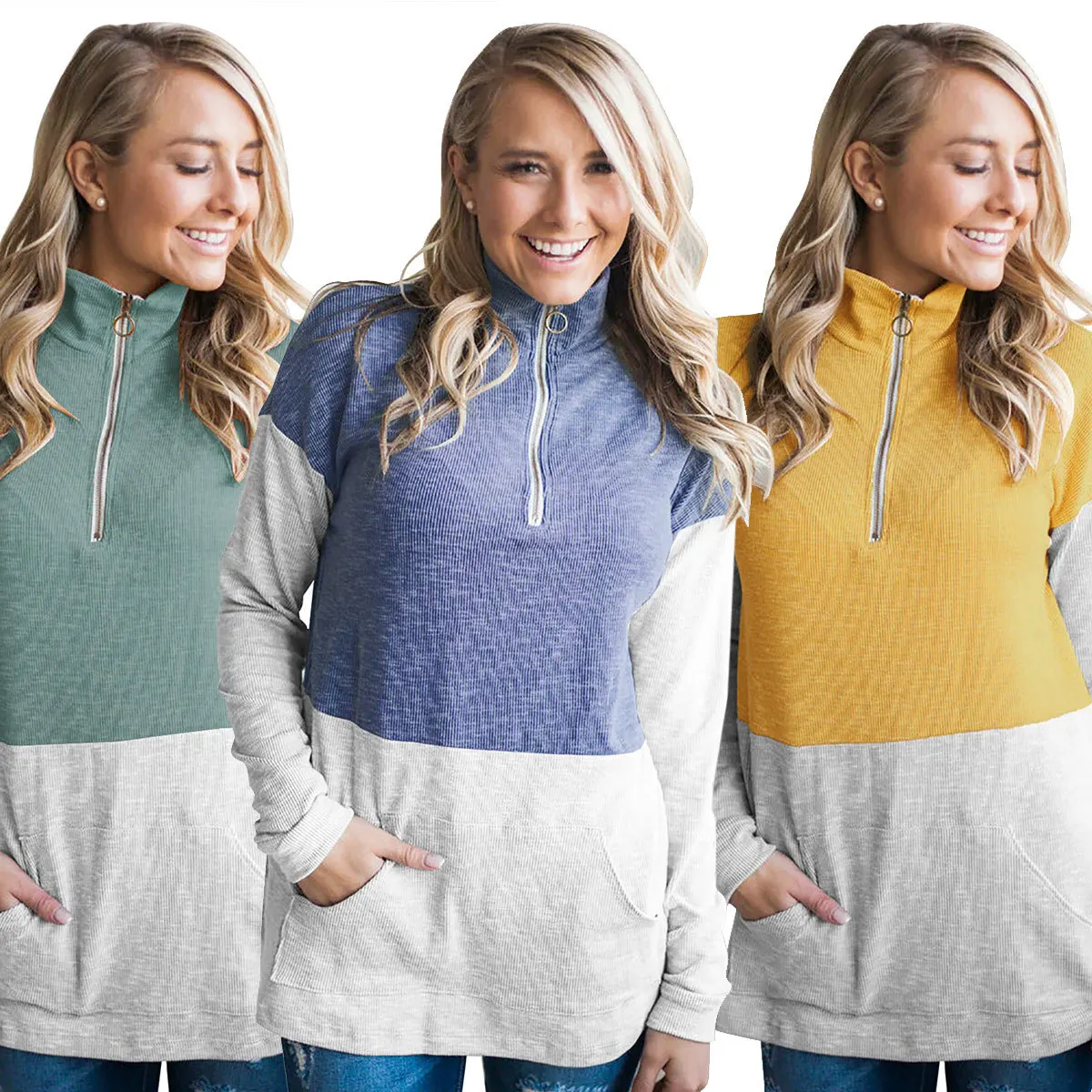 

patchwork color block woman sweatshirt spring 2020 autumn pullover long sleeve turtleneck female sweatshirt