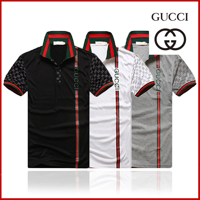 GUCCI мужские Поло рубашка Летняя футболка с коротким рукавом Classic Homme Одежда на