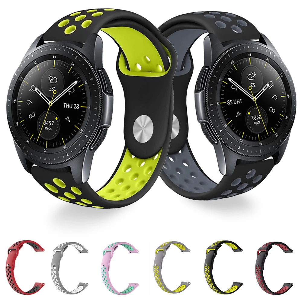 Силиконовый ремешок 22 мм 20 для Samsung Galaxy 46 42 Gear S3 S2 Active 2 Huami Amazfit GTR GTS Bip Huawei Watch GT