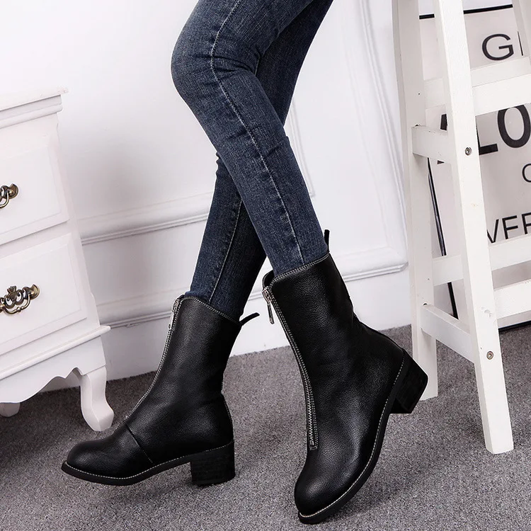 Г. Зимние ботинки женские ботильоны высококачественные женские ботинки с острым носком Модные кожаные ботинки пикантные женские ботинки черного цвета, размеры 35-40