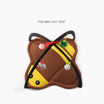 

Foldable Pet Cats Bed Mobile Playing Tent Kitten Activity Pad Play Toys House Mats Outdoor BJStore