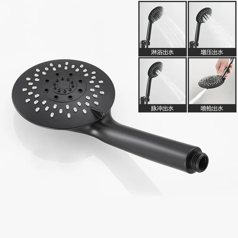 Matte Black Hand Held Shower Head Wall Mounted Shower Set With Hose and Holder Hand Spray Gun Bathroom Accessories