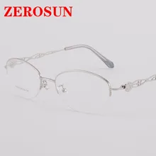 Zerosun, женские очки, оправа, широкое лицо, женские очки, полуоправы, овальные очки для выпускника, по рецепту, близорукость, дальнозоркость