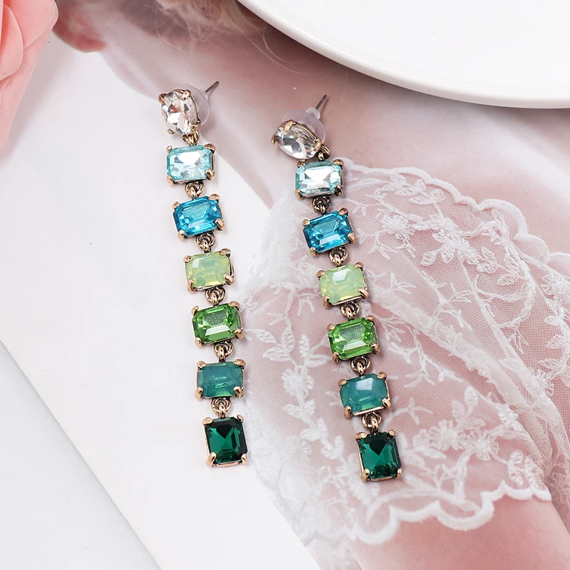 JUJIA Mix серьги для женщин модные свадебные массивные ювелирные изделия кристалл, Длинная кисточка Женские Висячие Серьги