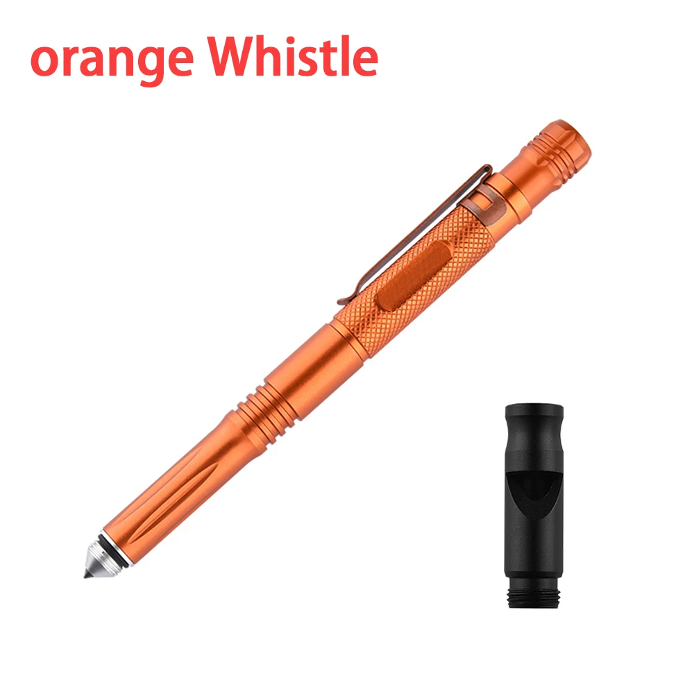 orange Tactical Pen Мультитул/свисток, тактическая ручка для самозащиты, тактическая ручка для личной защиты, светодиодный фонарик, стеклянный выключатель, EDC, снаряжение для выживания - Цвет: orange Tactical Pen