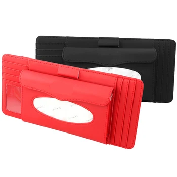 

1PC For Audi b5 b6 b7 b8 A3 A4 A4L A5 A6 C5 Multi-function card holder Car Tissue Box PU Car Sun Visor Hanging Type Tissue Cover