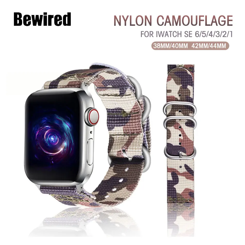 

Sport Nylon Camouflage Watch Band for Apple Watch SE 6/5/4/3/2/1 38MM 42MM Bracelet 40MM 44MM Strap Bands for Iwatch Series