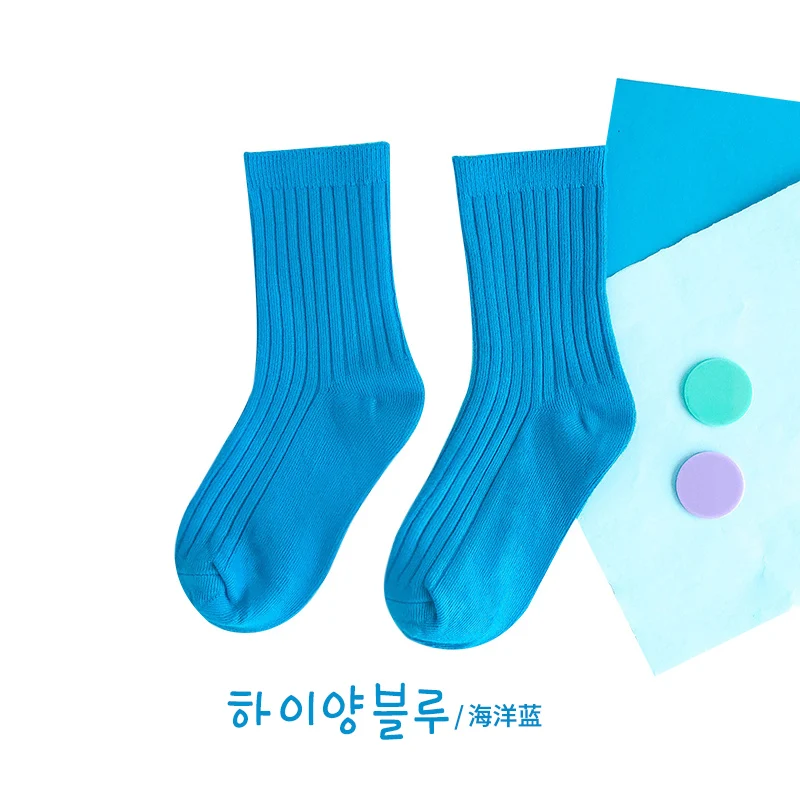 Г. Новые Модные гольфы для девочек детские зимние носки для осени, длинные носки для маленьких мальчиков яркие цвета, от 1 до 8 лет - Цвет: sea blue