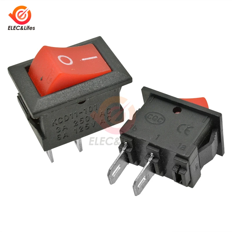 10 шт вкл/выкл кнопочный переключатель 10x15 мм SPST 2Pin 3A 250V KCD11 оснастка-в лодке