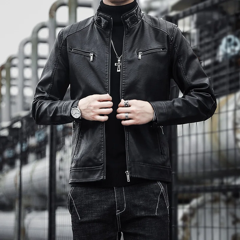 Chaqueta Biker Hombre Imitación Cuero - Motorcycle Leather Jacket Men  Design - Aliexpress