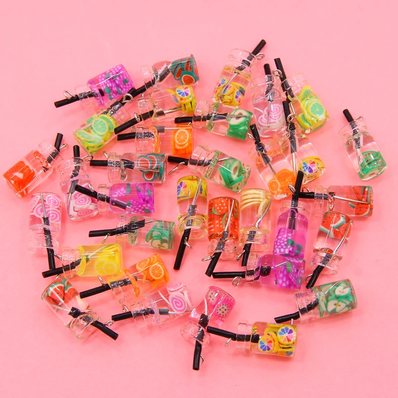 10pcs Charms Fruit Orange Apple Strawberry Lemon Juice Pendant Crafts Making Findings Handmade Jewelry DIY for Earrings Necklace | Украшения