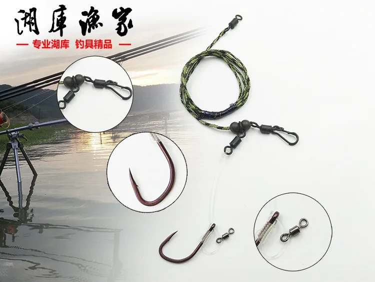 

1Set/Bag Carp Fishing Hair Rigs Ready TieTerminal Tackle Link Hook Fishing Chod Loop Swivel Fishing carp Accessories