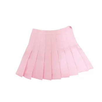 

High Waist Essential Women Pleated Skater Short Skirt Solid Color Mini Slim Skirts
