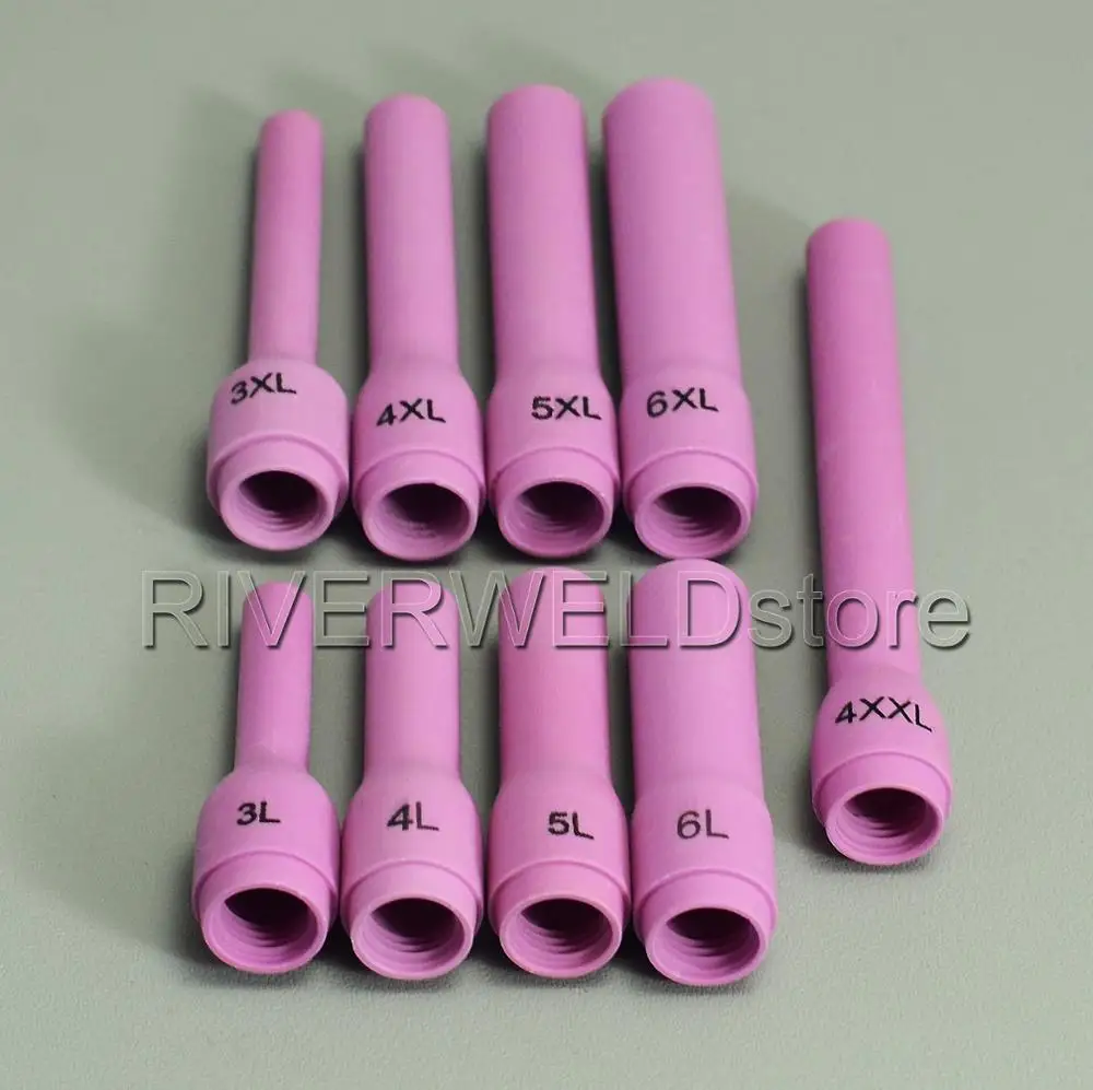 TIG KIT Экстра Длинный Алюминиевый Керамический сопло щит чашки 796F70~ 7 Fit TIG сварочный фонарь WP 9 20 25 серии, 9 шт