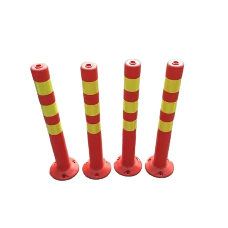 70cm Plastic Road Facilities Crossing Signs Warning Pile Elastic Safety Cone