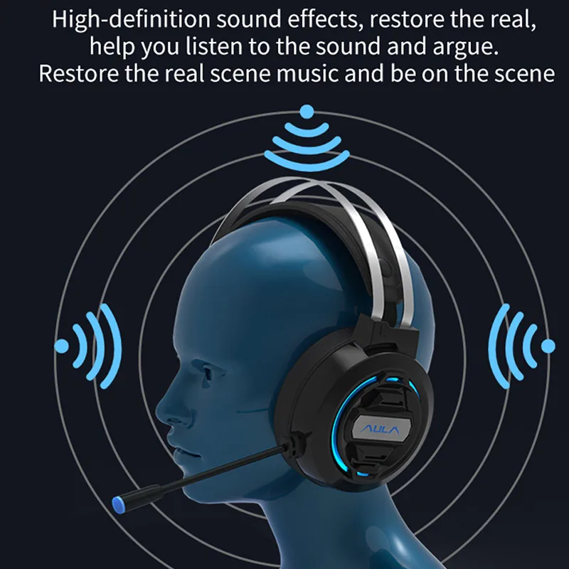 AULA Wired Headphones Strong Bass 