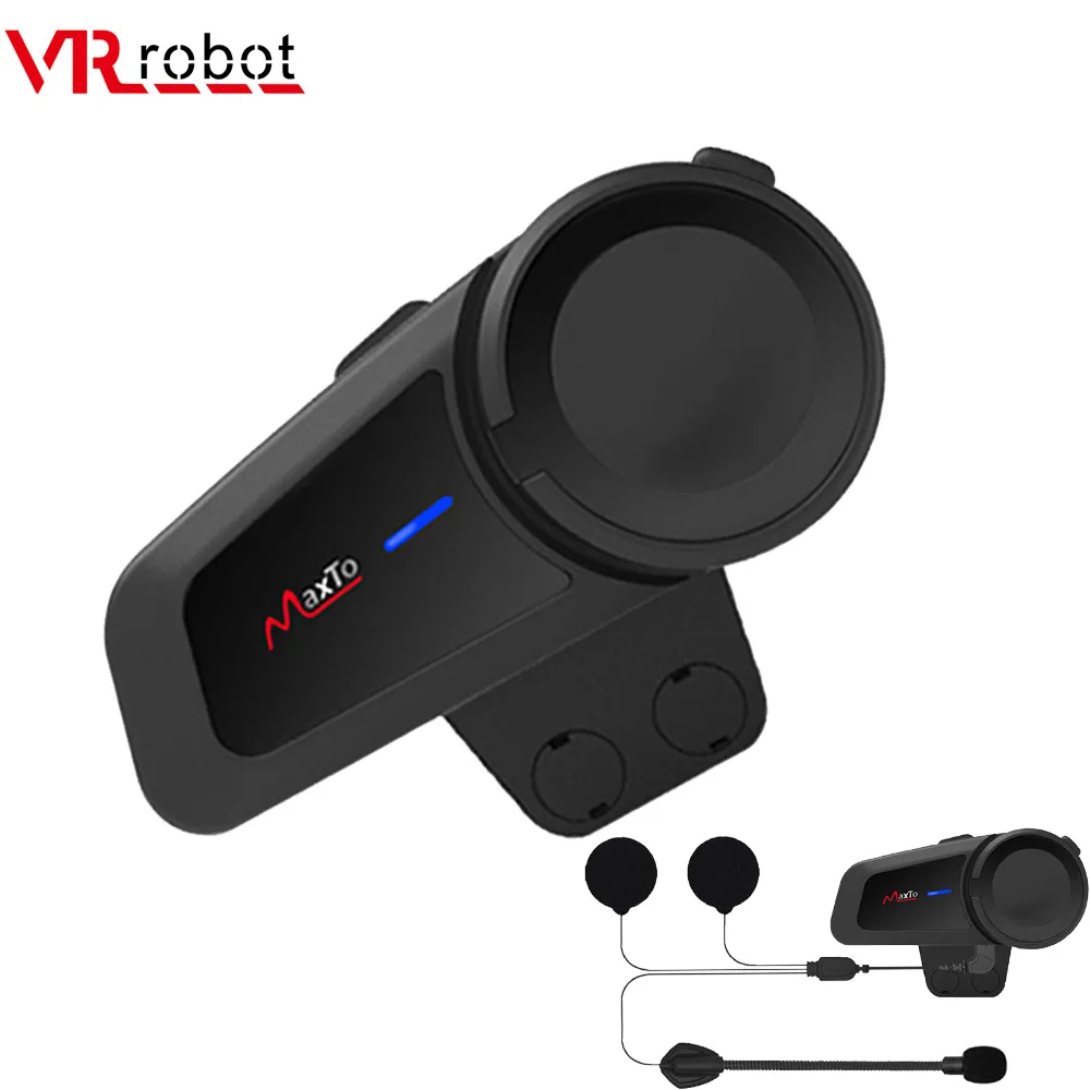 

VR robot 1000M Motorcycle Helmet Intercom moto Handsfree Bluetooth Helmet Headset Interphone for Walkie talkie GPS MP3 6 Rider
