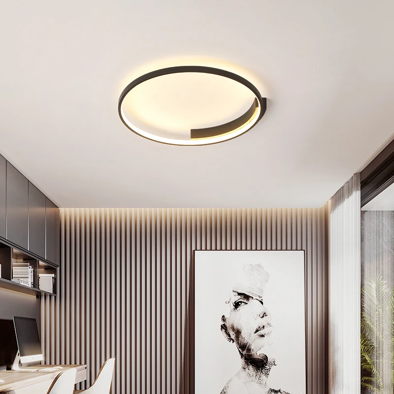 

Modern Led Ceiling Lamp for the Bedroom Kitchen Dining Room Iron Wave Lustre White Black Suspended Chandelier Home Lighting